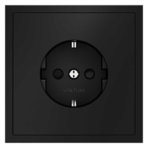 Розетка со шторками Voltum S70 VLS040208 (черный матовый)