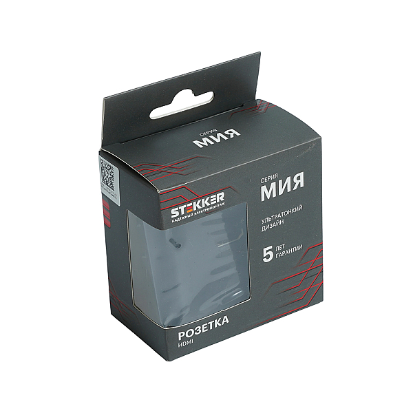 Розетка HDMI 2.0 Type A Stekker Мия RST00-3118-05 черный бархат 50828