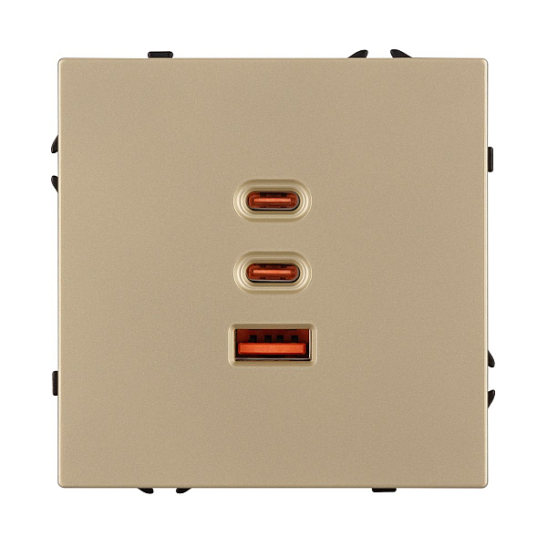 Механизм розетки с быстрой USB зарядкой Arlight SCT-NOBE-MUACC-SFPL-FC-GD (65W, QC3) 061836