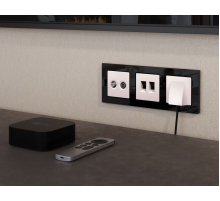 Комплект механизма розетки TV оконечной + SAT 5-862MHz 3.5dB/950-2150MHz 3.5dB Alfa Жемчуг Quant Ambrella Volt MA213310 (AP2133, VM217)