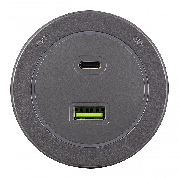 Трековая розетка Arte Milano Am-track-sockets-39 399731TS/USB-Type-C Grey