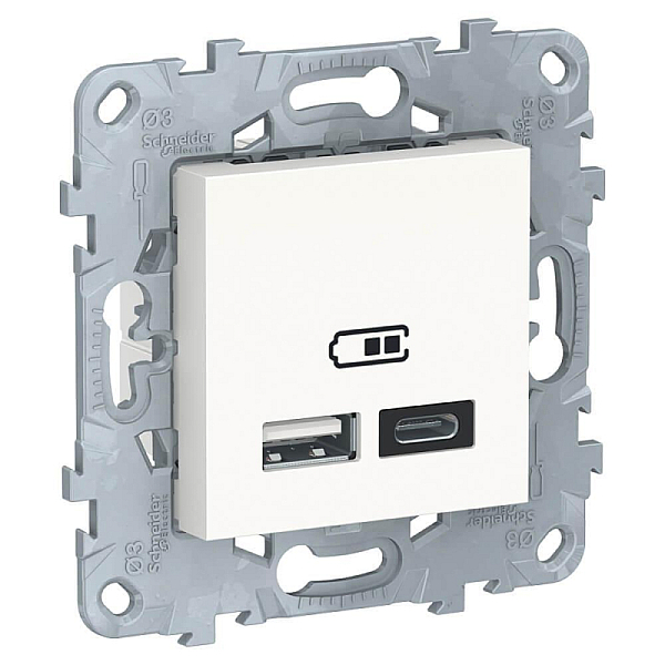 Розетка компьютерная USBx2 Schneider Electric Unica New тип А+С NU501818