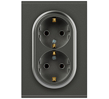Розетка Эра Arktik 16-2104-06 двойная с заземлением 2X2P+E Schuko 16А-250В графит Б0070449