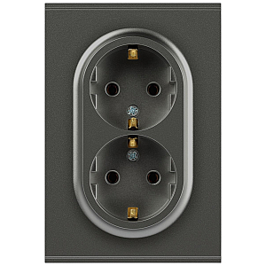 Розетка Эра Arktik 16-2104-06 двойная с заземлением 2X2P+E Schuko 16А-250В графит Б0070449
