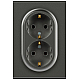 Розетка Эра Arktik 16-2104-06 двойная с заземлением 2X2P+E Schuko 16А-250В графит Б0070449