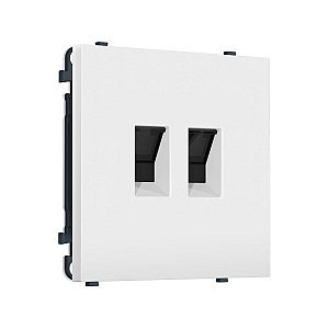 Комплект механизма компьютерной двойной розетки SIGMA Белый матовый RJ-45 Ambrella Volt MS132110 (SP1321, PR189)