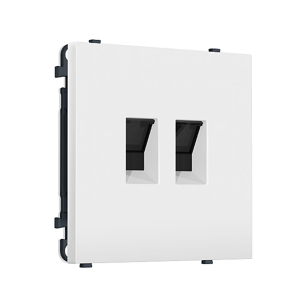 Комплект механизма компьютерной двойной розетки SIGMA Белый матовый RJ-45 Ambrella Volt MS132110 (SP1321, PR189)