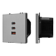 USB Розетка тип А+С+С софт-тач никель Arlight SCT-MUACC-SFPL-FC-IS (65W, QC3) 061838(1)