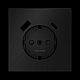 Накладка для розетки с заземлением и защитными шторками с USB A+C S70 (черный матовый) Voltum VLS001008