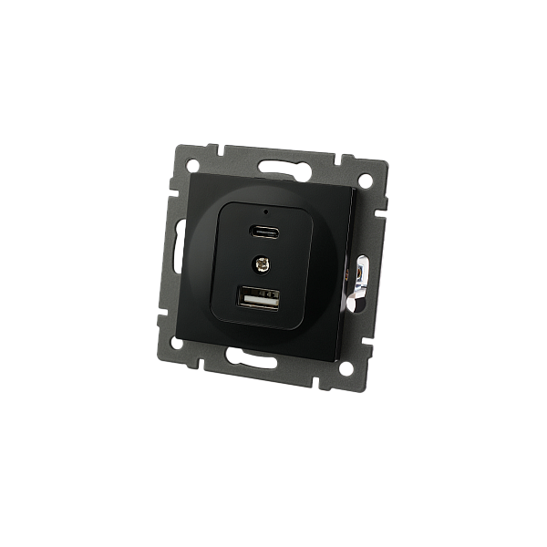 Механизм USB розетки Arlight SCT-MUAC-PL-BK-V (5V, 3A, QC4) 049838