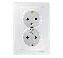 Розетка двойная Schneider Electric Sedna с/з без шторок 16A 250V SDN3000621