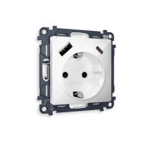 Комплект механизма розетки 2USB A+C 20W (быстрая зарядка) с/з Ambrella Volt Alfa MA110010