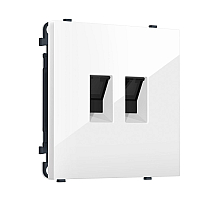 Комплект механизма компьютерной двойной розетки SIGMA Белый глянец RJ-45 Ambrella Volt MS112110 (SP1121, PR189)