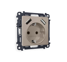 Комплект механизма розетки 2USB A+A 18W (быстрая зарядка) с/з Ambrella Volt Alfa MA369010