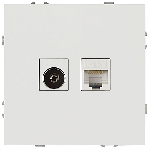 Розетка ЭРА Galaxy 15-3110-01 комбинированная RJ45+TV IP20 белый Б0070776