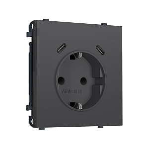 Комплект механизма электрической розетки SIGMA Графит Мягкое касание 2USB С+C 20W Ambrella Volt MS910510 (SP9105, PR165)