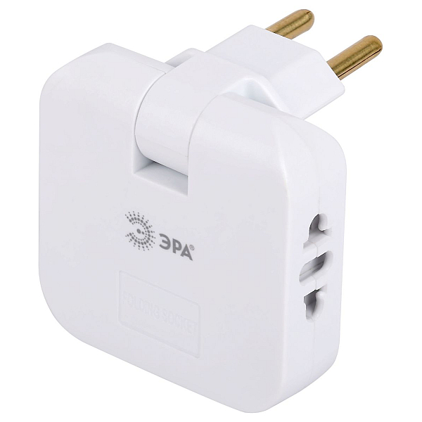 Разветвитель электрический Эра SPF-2-FL-USB поворотный на 2 розетки + 2USB 10А белый Б0069089