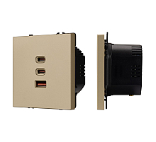 Механизм розетки с быстрой USB зарядкой Arlight SCT-NOBE-MUACC-SFPL-FC-GD (65W, QC3) 061836