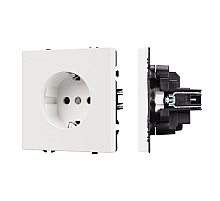 Розетка зк со шторками софт-тач белый кварц Arlight SCT-MEU-SFPL-WH (250V, 16A) 054276(1)