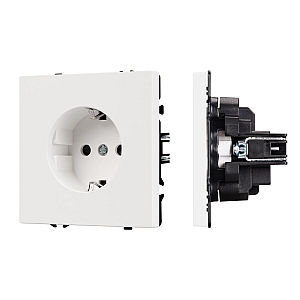 Розетка зк со шторками софт-тач белый кварц Arlight SCT-MEU-SFPL-WH (250V, 16A) 054276(1)