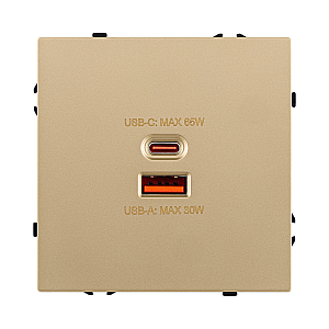 Розетка USB A+C 65W, золотой Kollinger Eclipse EC-024GD