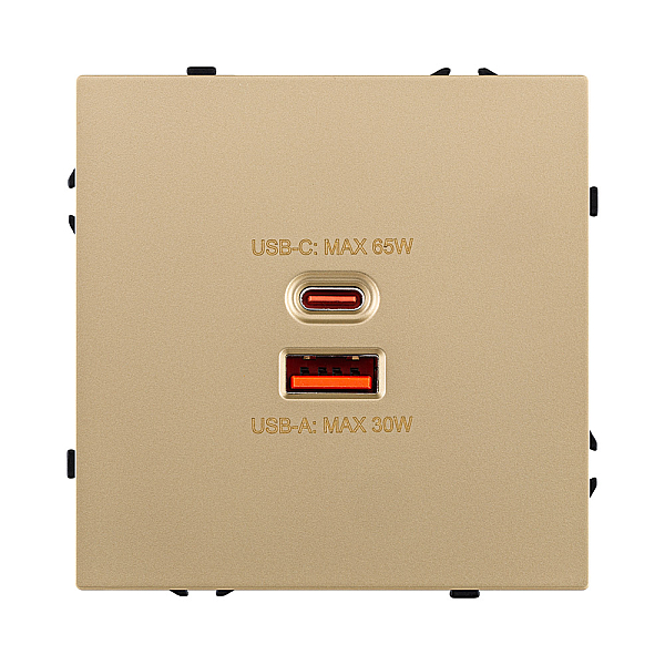 Розетка USB A+C 65W, золотой Kollinger Eclipse EC-024GD