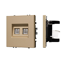 Розетка компьютерная двойная софт-тач золотой песок Arlight SCT-MPC2-SFPL-GD (2хRJ-45, CAT6) 054314(1)