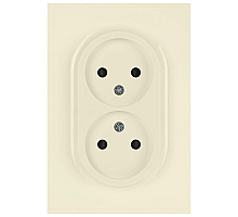 Розетка Эра Arktik 16-2107-02 без заземления двойная 2X2P 16А-250В слоновая кость Б0071682