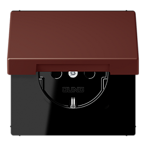 Розетка 2K+З с крышкой Jung LC1520BFKL235