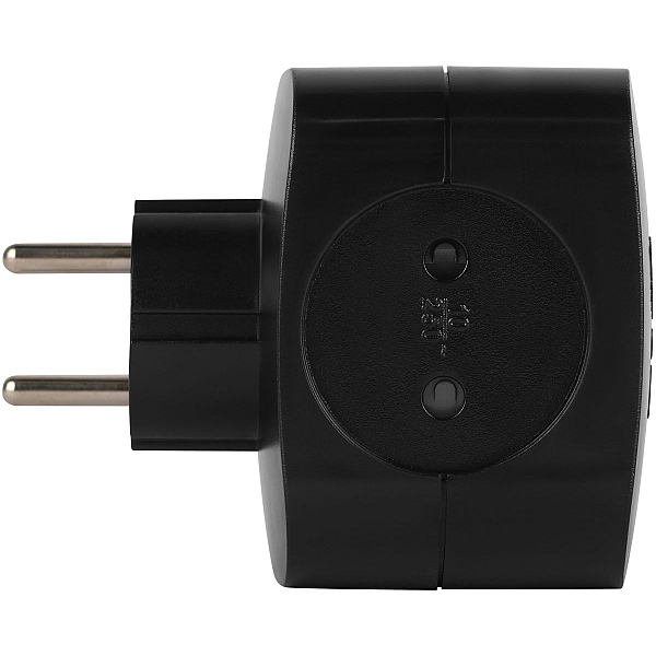 Разветвитель электрический ЭРА SP-4-3USBAC-B на 4 розетки + 3 USB A+C со шторками 10А черный Б0069084