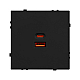 USB Розетка тип A+C софт-тач черный оникс Arlight SCT-MUAC-SFPL-FC-BK (65W, QC3) 054317(1)