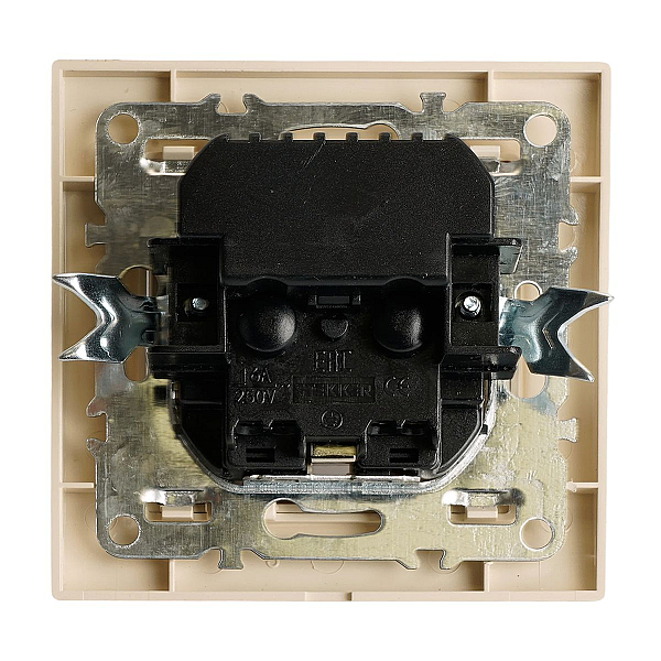 Розетка 1-местная с/з Stekker, PST16-9016-02, 250В, 16А с USB+ type C Эрна, слоновая кость 50077