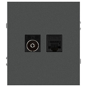 Розетка Эра Arktik 16-3110-06 комбинированная RJ45+TV графит Б0070499