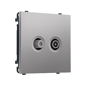 Комплект механизма розетки TV оконечной + SAT SIGMA Сталь матовый 5-862MHz 3.5dB/950-2150MHz 3.8dB QUANT PRO Ambrella Volt MS513310 (SP5133, PR217)