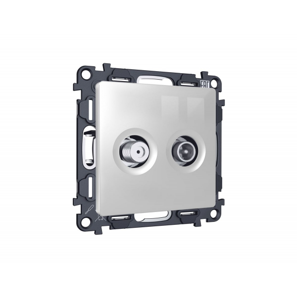 Комплект механизма розетки TV оконечной + SAT 5-862MHz 3.5dB/950-2150MHz 3.5dB Alfa Серебро глянец Quant Ambrella Volt MA413310 (AP4133, VM217)