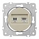Розетка телефонная RJ11 + компьютерная RJ45 Arte Milano 202.44-1.shampan