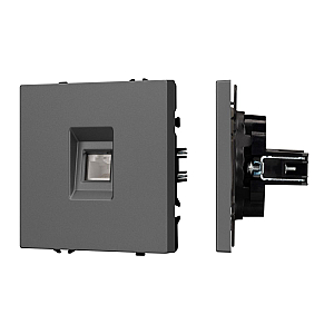 Розетка компьютерная софт-тач серый базальт Arlight SCT-MPC1-SFPL-GR (RJ-45, CAT6) 054307(1)