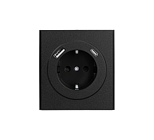 Розетка STRONG 1-ая с/з с/у з/ш 16А с USB A+C быстрой зарядки 5В/3А антрацит KRANZ KR-78-0704-5