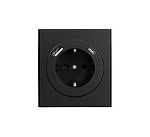Розетка STRONG 1-ая с/з с/у з/ш 16А с USB A+C быстрой зарядки 5В/3А антрацит KRANZ KR-78-0704-5