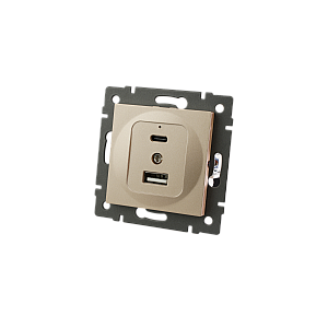 Механизм USB розетки Arlight SCT-MUAC-PL-GD-V (5V, 3A, QC4) 049841
