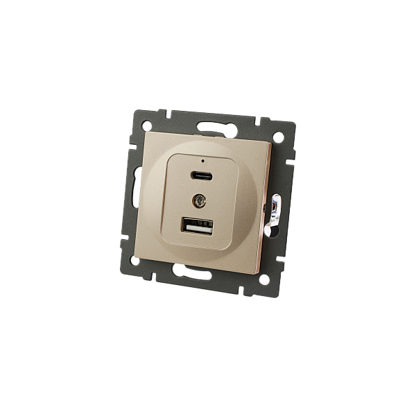 Механизм USB розетки Arlight SCT-MUAC-PL-GD-V (5V, 3A, QC4) 049841