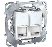 Розетка компьютерная 2хRJ45 Schneider Electric Unica MGU5.2424.18ZD