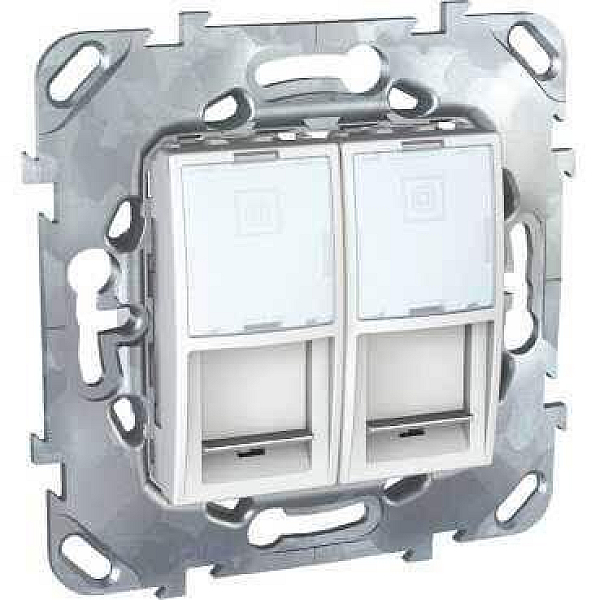 Розетка компьютерная 2хRJ45 Schneider Electric Unica MGU5.2424.18ZD