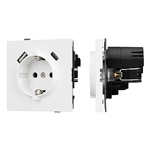Механизм розетки с USB зарядкой Arlight SCT-TENDO-MUAC-PL-WH (230V, 16A) 054086