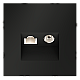 Розетка телевизионная встраиваемая Voltum S70 TV+RJ45 кат. 6, (черный матовый) VLS060708