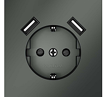 Розетка с USB, А+А Voltum S70 VLS040406 (титан)