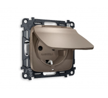 Комплект механизма розетки с/з со шторками и крышкой Ambrella Volt Omega MO638010