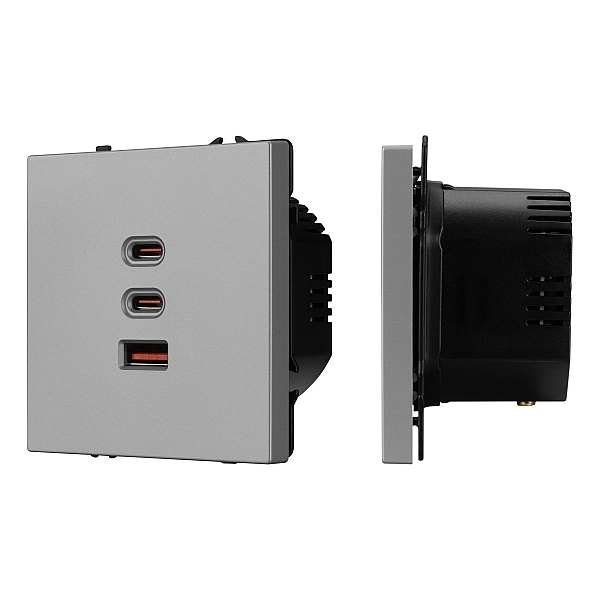 Механизм розетки с быстрой USB зарядкой Arlight SCT-NOBE-MUACC-SFPL-FC-IS (65W, QC3) 061838