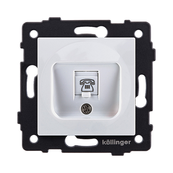 Розетка телефонная RJ11, белый Kollinger REA-009WH для Aspekt, Eleganz, Reflex