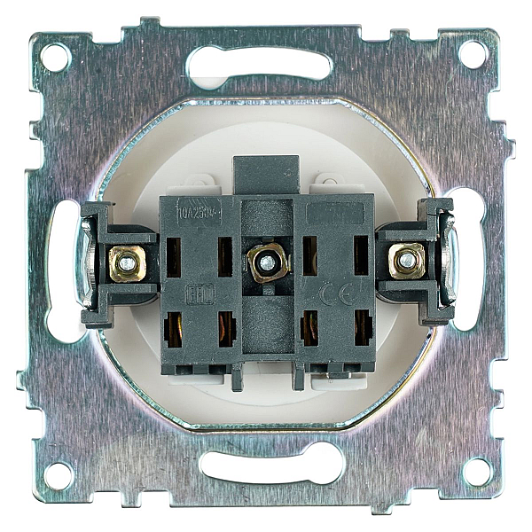 Розетка 2P Stekker Катрин со шторками белый GLS10-7109-01 39303